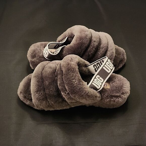 BRAND NEW UGG GIRLS FLUFF YEAH MARBLE SLIDE SANDAL R3 - Picture 7 of 14